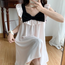批发夏季女生睡裙中长款<b class='q'>桑蚕丝</b>公主风甜美直播爆款<b class='q'>睡衣</b>家居服可外穿