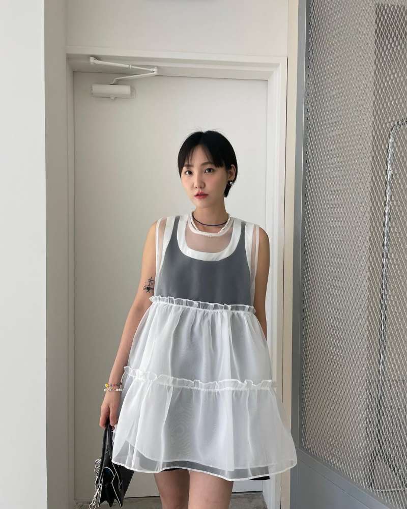 있음 선적 chic 다용도 작은 대중 연령 감소 민소매 조끼 인형 치마 투피스 세트