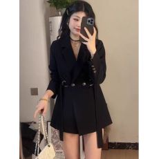 批发高级感时尚休闲气质西装女外套2025春秋新款系带西服设计感外套女