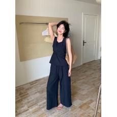 批发韩系<b class='q'>气质</b>扭结后系带背心+休闲<b class='q'>裤</b>套<b class='q'>装</b>