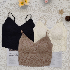 批发蕾丝抹胸抹胸吊带背心女<b class='q'>夏</b>季纯欲高级感外穿修身短款小众内衣