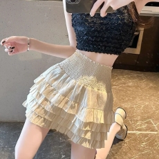 批发蛋糕半身裙女2025新款夏季高腰显瘦防走光松紧腰<b class='q'>复古</b>芭蕾蓬蓬短裙