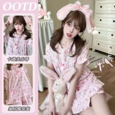 批发优质仿棉日系卡通云朵美乐蒂睡<b class='q'>衣</b>女新款宽松短袖短<b class='q'>裤</b>可爱家居服