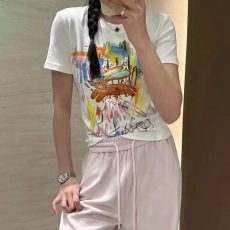 批发韩版涂鸦个性兔子短袖T恤打底衫女25夏季百搭半袖女