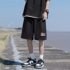 批发<b class='q'>日系</b><b class='q'>复古</b>勋章贴标牛仔短裤女夏季vintage宽松显瘦水洗阔腿五分裤