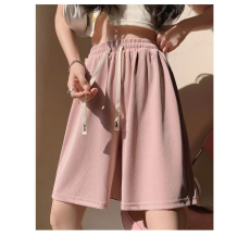 批发冰丝运动短裤女夏季薄款垂感宽松高腰小个子<b class='q'>雪纺</b>西装五分裤潮ins