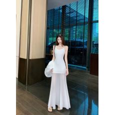 批发韩系气质设计感网纱拼接吊带<b class='q'>连衣裙</b>女春夏新款长裙收腰<b class='q'>包臀</b>鱼尾裙