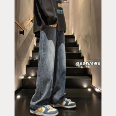 批发长裤新款<b class='q'>日系</b>常规潮流原宿美式<b class='q'>复古</b>高街vibe渐变牛仔裤秋季直筒