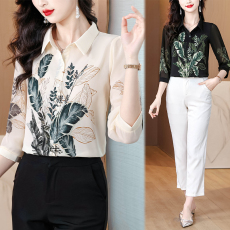 批发实拍有货 2026春夏季新款大码衬衣上衣印花休闲外穿