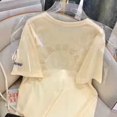 批发实拍21支210g精梳纯棉夏季粉色梵文字刺绣短袖t恤男女宽松<b class='q'>情侣</b><b class='q'>T</b>恤