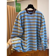 批发特价索罗娜领口+原版面料特大码240斤韩系复古设计条纹<b class='q'>t</b><b class='q'>恤</b>