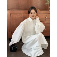 批发已出货 韩国<b class='q'>东大门</b>小众设计感拼接百褶衬衫<b class='q'>连衣裙</b>女