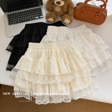 批发原版做法~<b class='q'>蕾丝</b>花边蛋糕半身裙女甜美仙女小个子高腰显瘦a字短裙