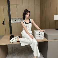 批发2025白色<b class='q'>背带裤</b>夏季女减龄盐系宽松休闲裤复古阔腿直筒裤子