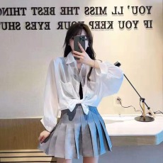 批发韩国女装宽松百搭<b class='q'>雪纺</b><b class='q'>衫</b>防晒衣上衣外搭蝙蝠袖开衫