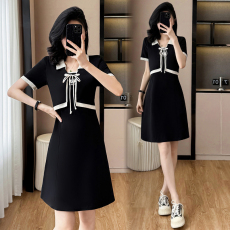 批发已出货大码女装2026新款小个子假两件<b class='q'>纯棉</b>拼接显瘦显高<b class='q'>连衣裙</b>