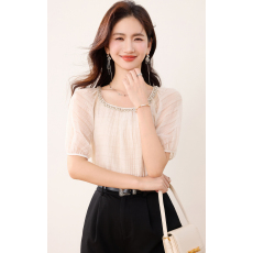 批发实拍◆有◆2026夏新款气质通勤风简约天丝<b class='q'>短袖</b>圆领<b class='q'>雪纺衫女</b>