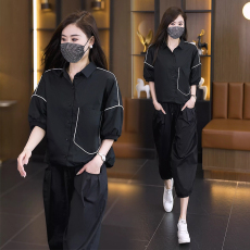 批发实拍新款大码套装夏款女装2025年时尚减龄洋气修身两件套