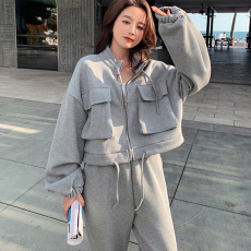 批发已出货立领拉链卫衣卫裤女秋<b class='q'>冬</b>季长袖上衣裤子休闲运动薄款两件套