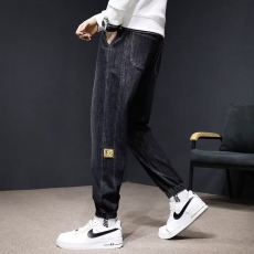 批发牛仔裤男款春秋宽松束脚裤子秋款
