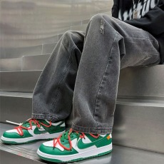 批发高弹力牛仔裤男超弹修身拉链工装高街vibe冬直筒美式潮牌黑色裤子