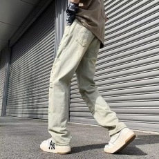 批发高弹力牛仔裤男超弹修身拉链工装高街vibe冬直筒美式潮牌黑色裤子