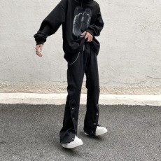 批发港仔文艺男<b class='q'>日系</b><b class='q'>复古</b>水洗做旧牛仔裤男春秋宽松阔腿休闲直筒长裤