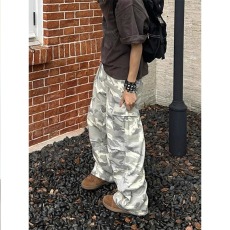 批发潮流 美式复古水洗沙漠迷彩工装裤男直筒宽松阔腿裤子休闲裤新款