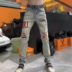 批发<b class='q'>欧美</b>牛仔裤补丁贴布字母修身贴布破洞轻奢牛仔裤男女长裤潮