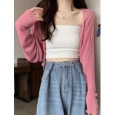 批发配吊带裙子外搭<b class='q'>针织</b>防晒衣开衫女夏季短款小外套<b class='q'>罩衫</b>坎肩薄款披肩