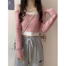 批发<b class='q'>品牌</b>折扣女装专柜撤柜<b class='q'>尾</b><b class='q'>货</b>清仓短款小众修身显瘦潮流薄上衣针织衫