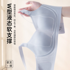 批发提拉聚拢果冻胶无钢圈内衣女大胸显小收副乳防下垂大码文胸罩薄款