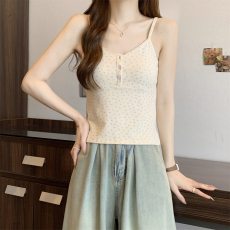 批发实拍 实价 40支纯棉210克92棉/8氨纶背心吊带女<b class='q'>碎花</b>