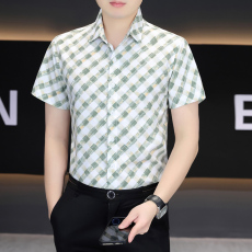 批发弹力<b class='q'>商务</b>英伦<b class='q'>绅士</b>衬衫男士短袖韩版修身潮流<b class='q'>商务</b>休闲衬衣帅气百搭