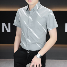 批发弹力商务英伦绅士<b class='q'>衬衫</b>男士短袖韩版修身潮流商务休闲<b class='q'>衬衣</b>帅气百搭