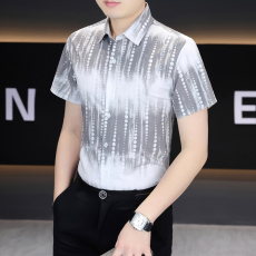 批发弹力商务英伦绅士<b class='q'>衬衫</b>男士短袖韩版修身潮流商务休闲<b class='q'>衬衣</b>帅气百搭