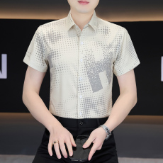 批发弹力商务英伦绅士<b class='q'>衬衫</b>男士短袖韩版修身潮流商务休闲<b class='q'>衬衣</b>帅气百搭