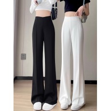 批发黑色西装喇叭裤高腰显瘦女小个子2026新款夏季薄款垂感微喇阔腿裤