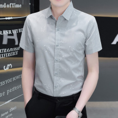 批发弹力商务男装薄款格子<b class='q'>衬衫</b>男士短袖韩版潮流休闲<b class='q'>衬衣</b>洋气百搭寸衣