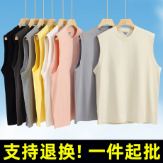 批发支持退货 T10# 260克 凉感防晒吸湿速干 圆领宽松潮牌无袖背心