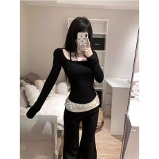 批发【原板做法】花边拼接微喇叭裤子女<b class='q'>春</b>夏2025新款设计感拖地休闲裤