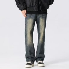 批发<b class='q'>日系</b><b class='q'>复古</b>水洗蓝色牛仔裤男潮流cleanfit宽松直筒简约休闲百搭长裤