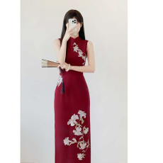 批发新中式国风改良<b class='q'>旗袍</b>裙春季新款气质名媛御姐高级感礼服裙连衣裙子