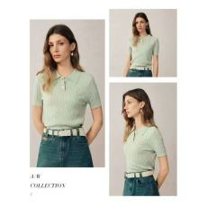 批发短袖麻花翻领针织衫2025春夏季新款<b class='q'>保罗</b>气质<b class='q'>t</b><b class='q'>恤</b>上衣