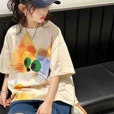 批发<b class='q'>女</b><b class='q'>童</b>短袖t恤夏装2025新款女孩夏季时尚上衣女大童韩版嘻哈宽松长t