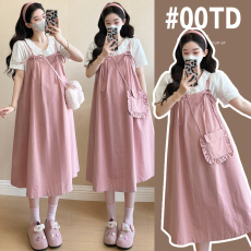 批发实拍大码<b class='q'>孕妇装</b>纯棉<b class='q'>孕妇</b><b class='q'>背带裙</b>＋纯棉<b class='q'>衬衫</b>两件套韩版<b class='q'>孕妇</b><b class='q'>套装</b>