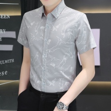 批发轻商务夏季新款男士短袖<b class='q'>衬衫</b>韩版潮流帅气修身<b class='q'>衬衣</b>青年休闲寸衫
