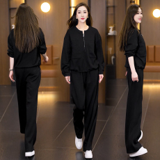 批发实拍2026<b class='q'>大码</b>女装春季新款运动休闲时尚宽松显瘦上衣长裤两件套