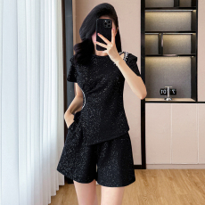 批发实拍 新款小香风休闲运动套装减龄洋气网红炸街露肩两件套