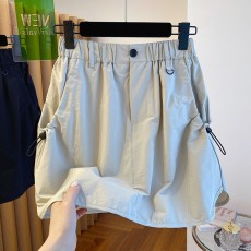 批发大码韩版工装短裙女夏季胖MM宽松<b class='q'>高腰</b>显瘦复古包臀半身裙裤